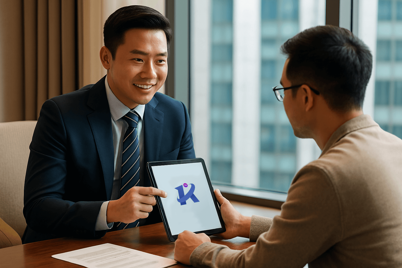 Financial advisor discussing loan options